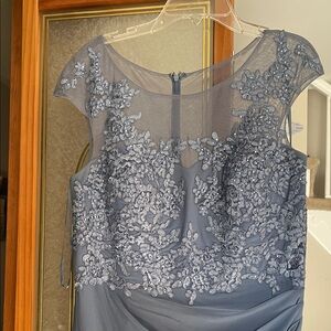 Slate Blue Gown with Lace